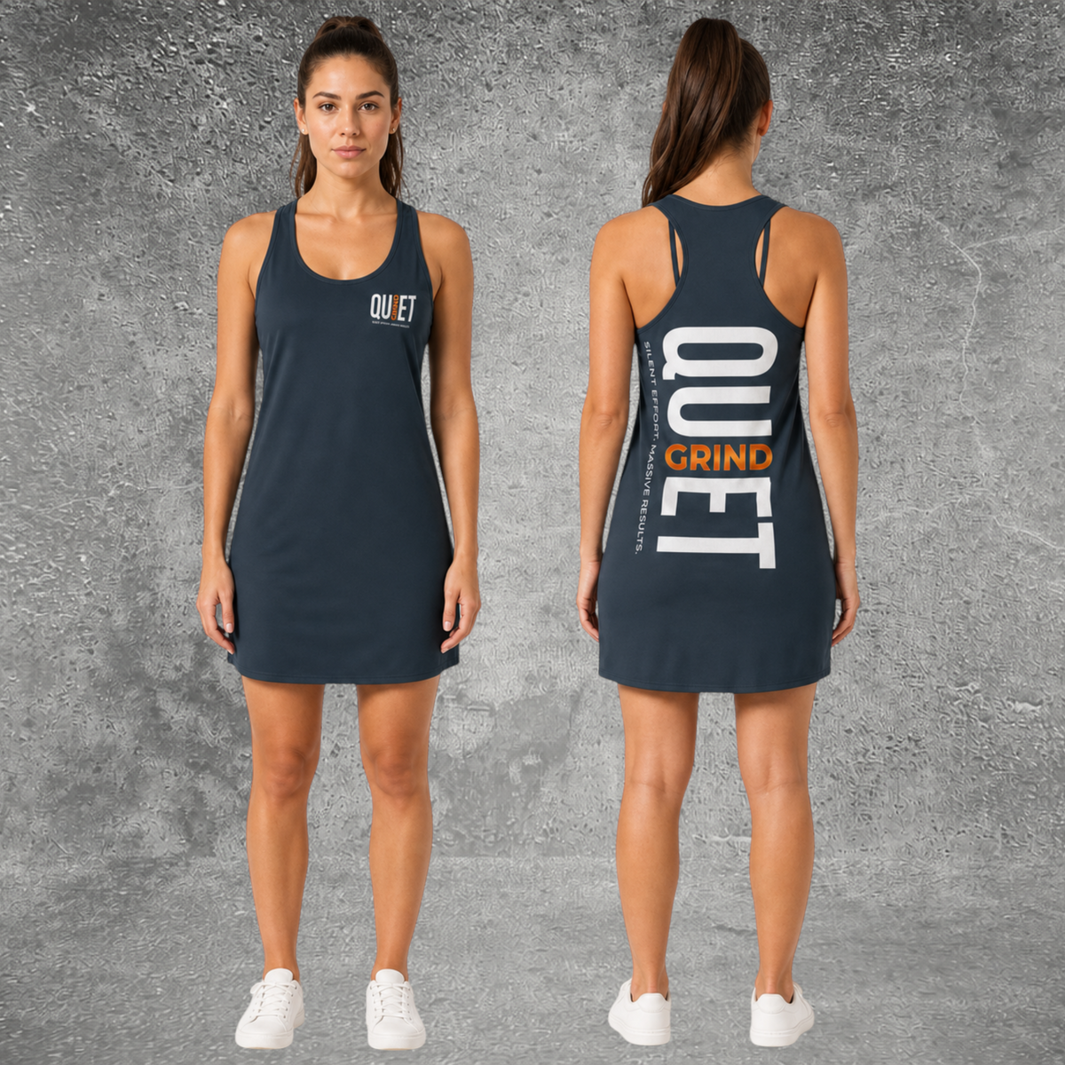 Quiet Grind Racerback Dress | Navy Blue